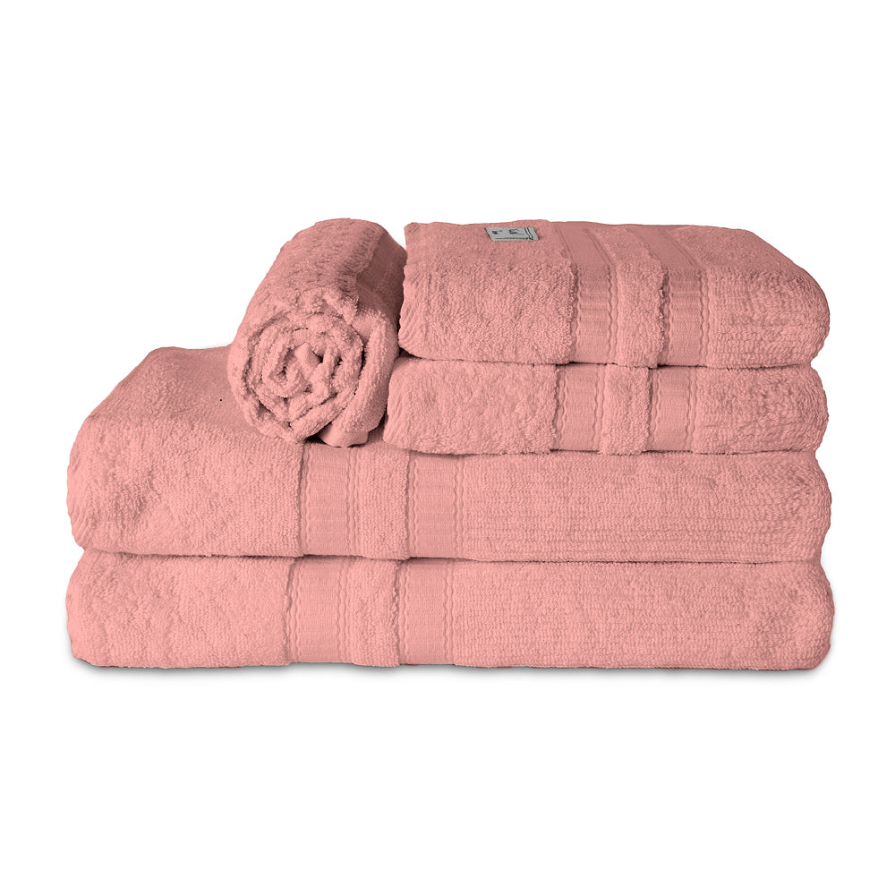 5-Piece Cotton Towel Set White – Bath, Hand & Bath Mat Paris Collection Soft Absorbent
